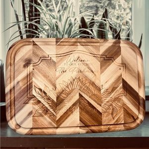 Laser engraved cutting board